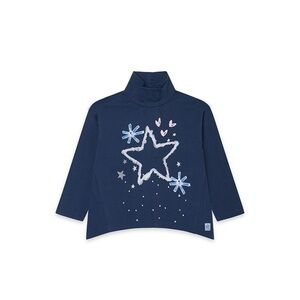 Navy Starry Long Sleeve Turtleneck for Kids